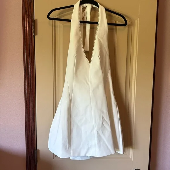 White Pearl Halter Dress (Oh Hello Clothing) - Picture 3 of 5